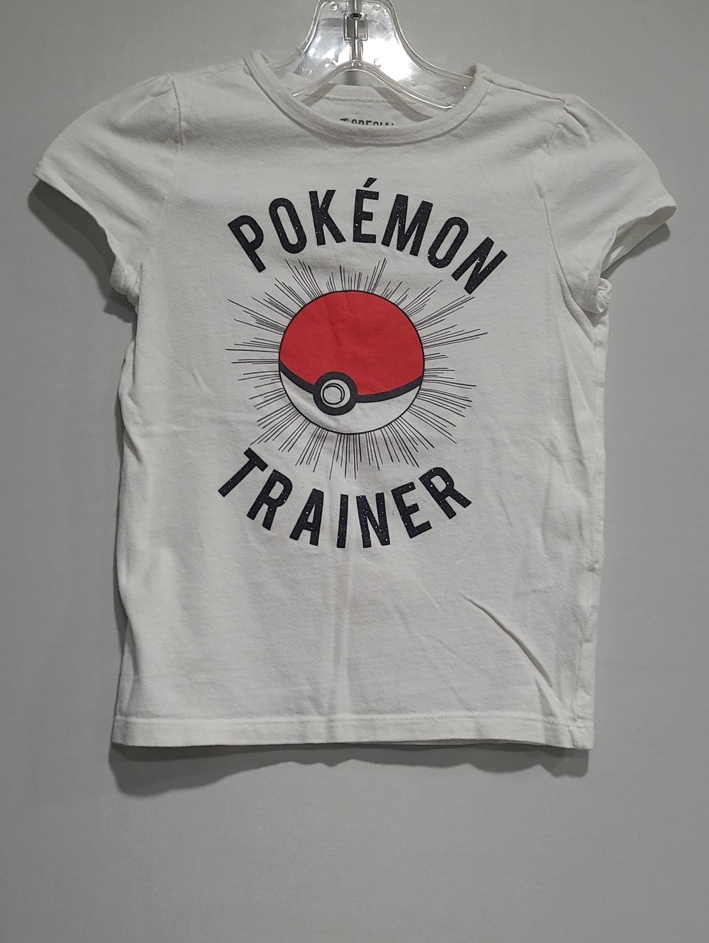 Crazy 8 Pokémon Trainer White Girls Tee Size M 100% Cotton 2016 Nintendo